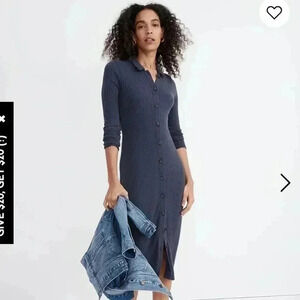 Madewell Button-Front Midi Shirtdress Sz Small